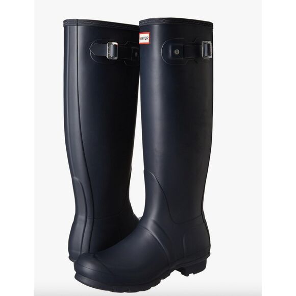 Hunter Original Tall Navy Blue Rubber Rain Boots Size 8 Women - Picture 1 of 7